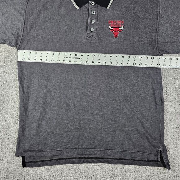 Chicago Bulls Midwest Embroidery short-sleeved polo shirt Gray/Black Men's L - Picture 6 of 8